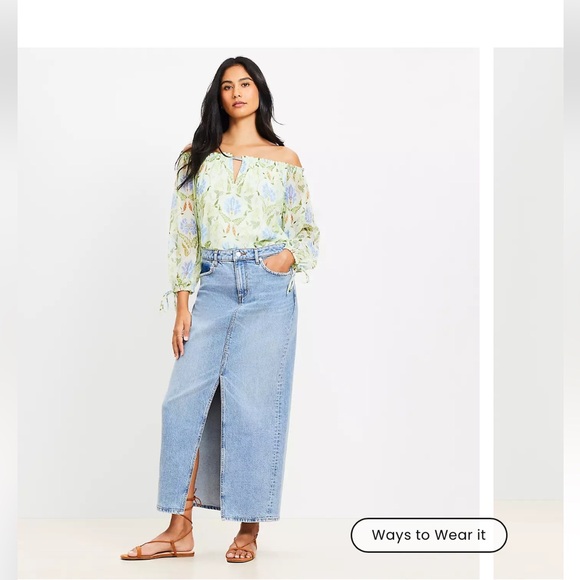 Women's LOFT Long Denim Maxi Skirt- Size 4- Pre-owned - Picture 6 of 7